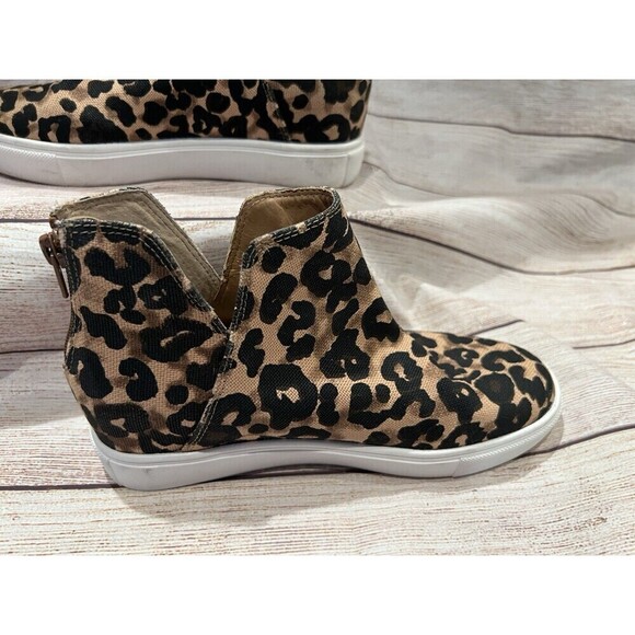 Women’s Sneakers STEVE MADDEN Claud Wedge Leopard-back zip Size 7 - Picture 2 of 6